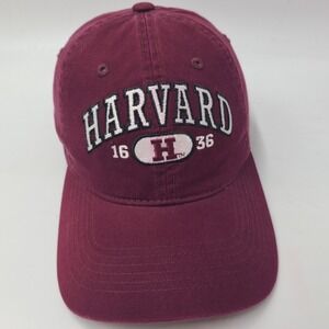 Harvard Crimson Hat Strapback ML Caps Maroon White NCAA University Ivy League